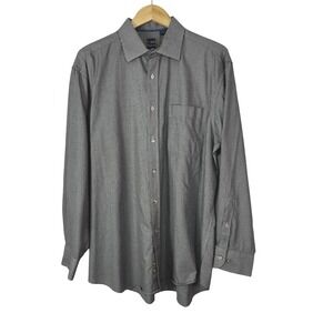 T. Harris London Mens XL Button Up‎ Shirt Long Sleeve Mini Houndstooth Cotton